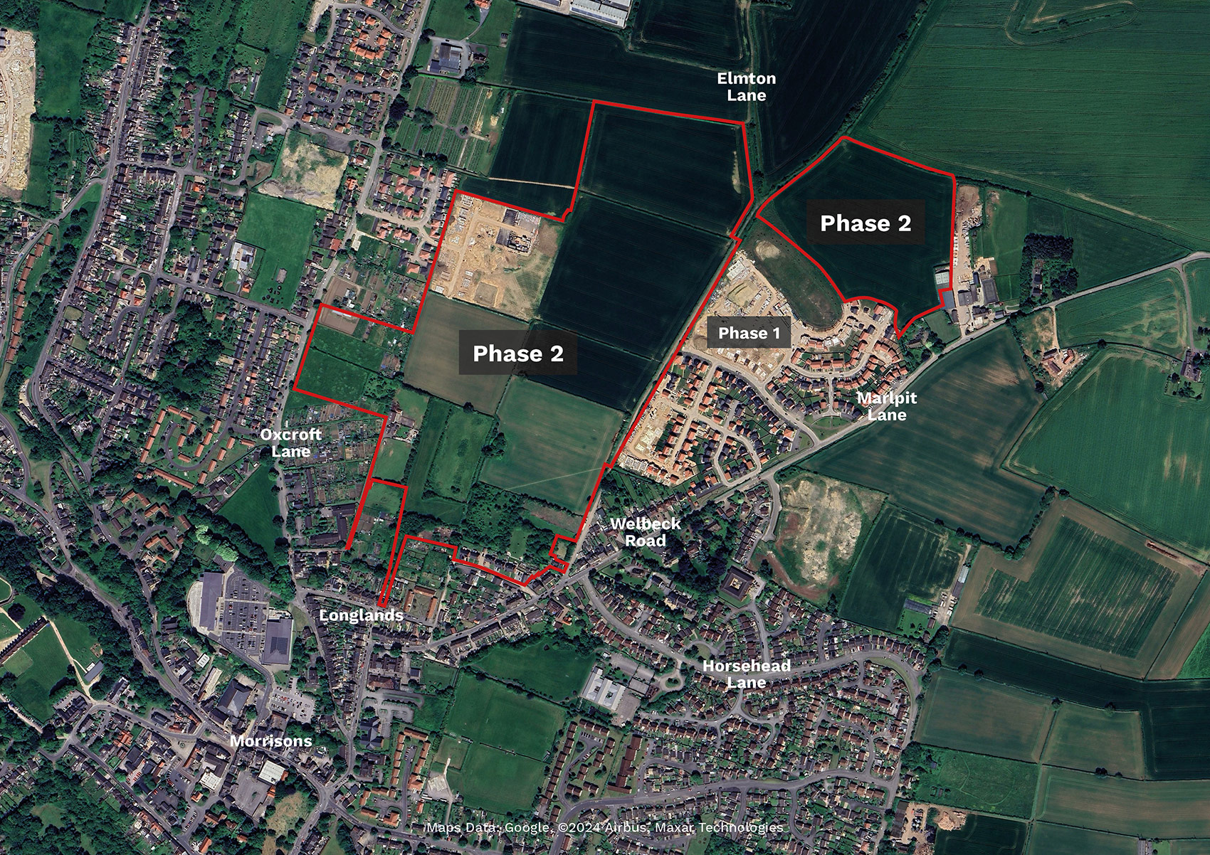 aerial photograph of the site